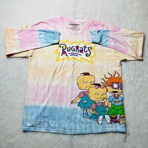 Nickelodeon Womens Multicolor Tie Dye Graphic Rugrats Long Sleeve Tee Size 1X